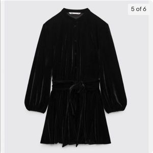 NWOT black velvet mini dress Zara